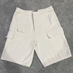 ASOS DESIGN Relax Skater Shorts with cargo pockets in off white
